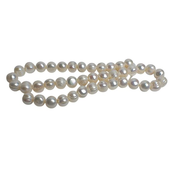 Vintage Baroque Freshwater White Pearl Bead Strand For Jewelry Making - Picture 4 of 5